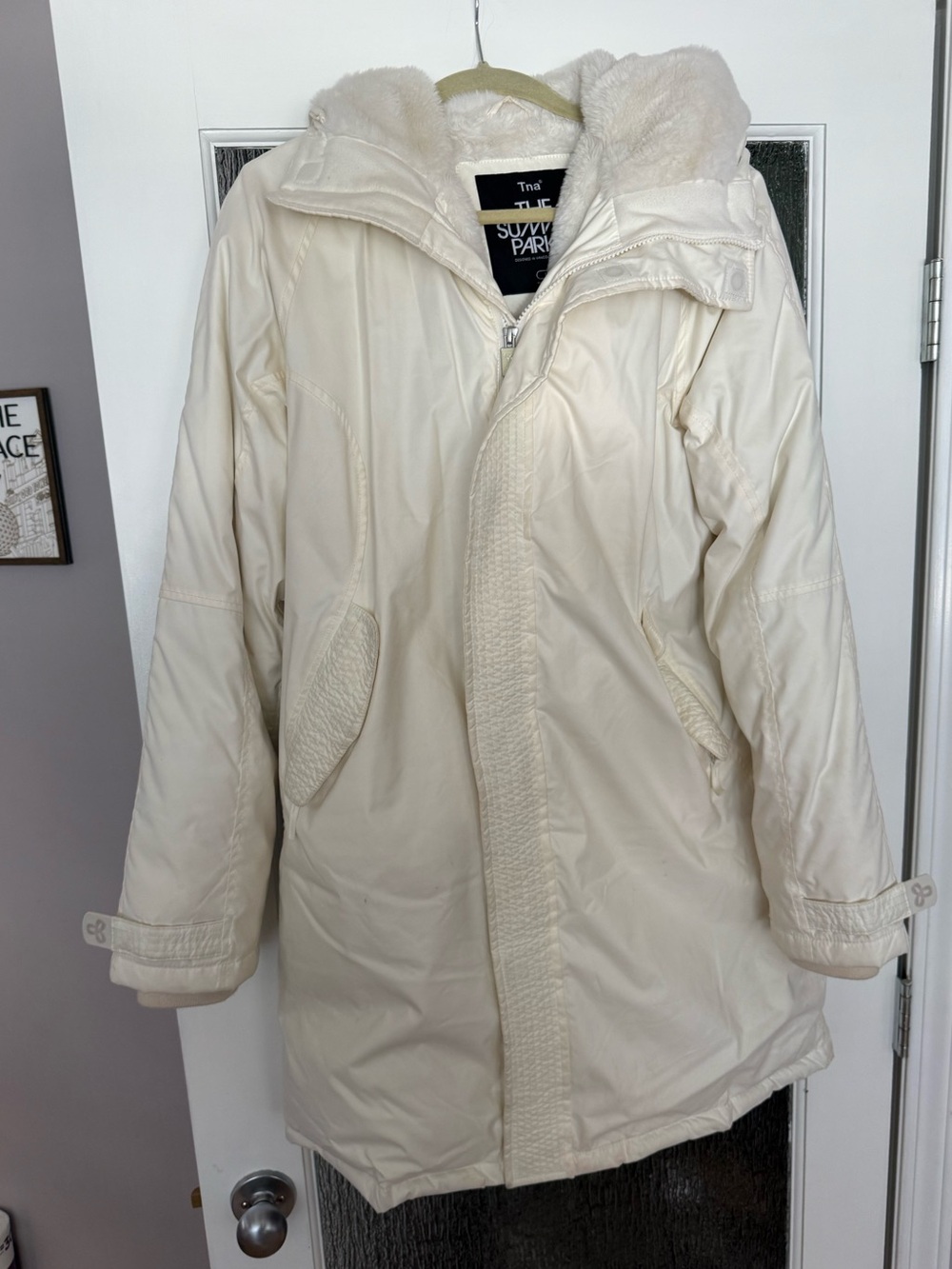 TNA Winter White Hooded Summit Parka Coat